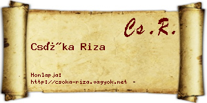 Csóka Riza névjegykártya